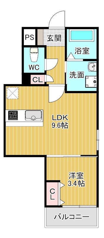 ヴィアンジュ中原東 106号室 間取り