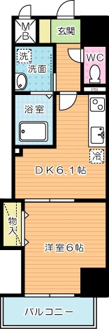 THE　SQUARE・Suite　Residence（ザ・スクエアスイートレジデンス） 203号室 間取り