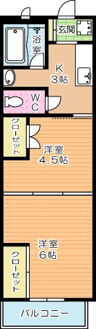 アヴィニール石田 202号室 間取り