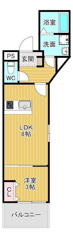 ヴィアンジュ中原東 202号室 間取り