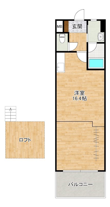 コンプレート古船場 1006号室 間取り