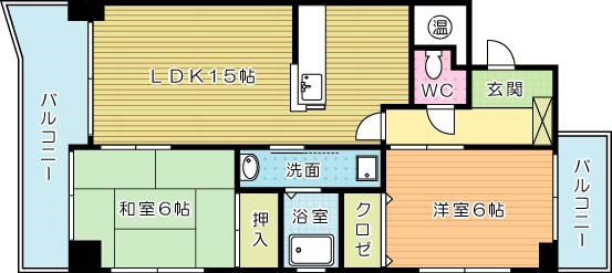 リバティハイツ朽網 満号室 間取り