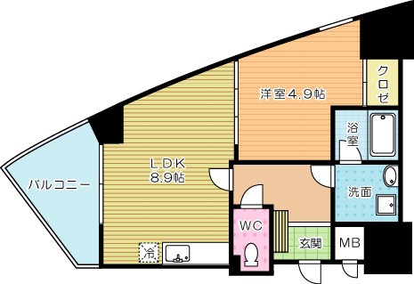 オールセインツ 1208号室 間取り