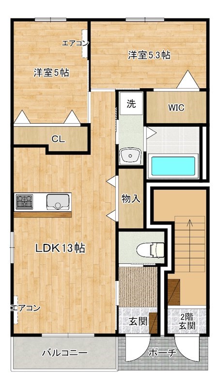 ヴェルジュ西大谷 101号室 間取り