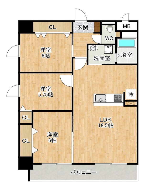 田町賃貸（仮） 間取り図