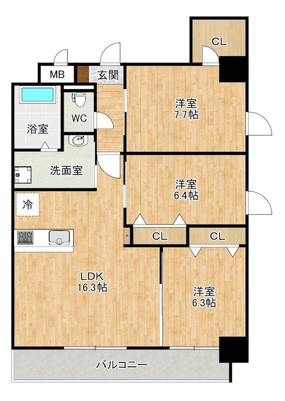 田町賃貸（仮） 間取り図