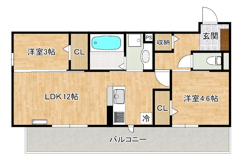 ストレイト葛葉 208号室 間取り