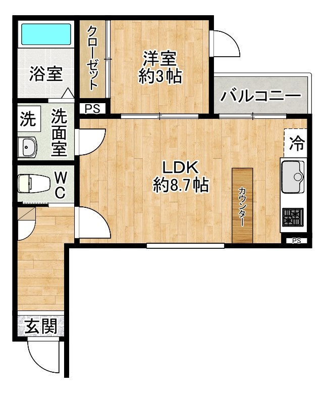 fika戸畑（フィーカ戸畑）  202号室 間取り