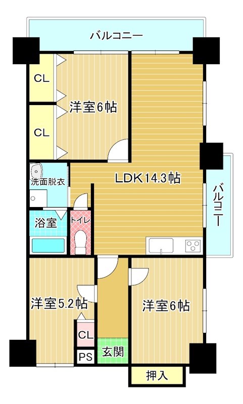 グリーンハイツ足立 403号室 間取り