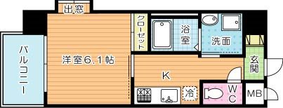 ＭＤＩフェリース戸畑駅前 1103号室 間取り