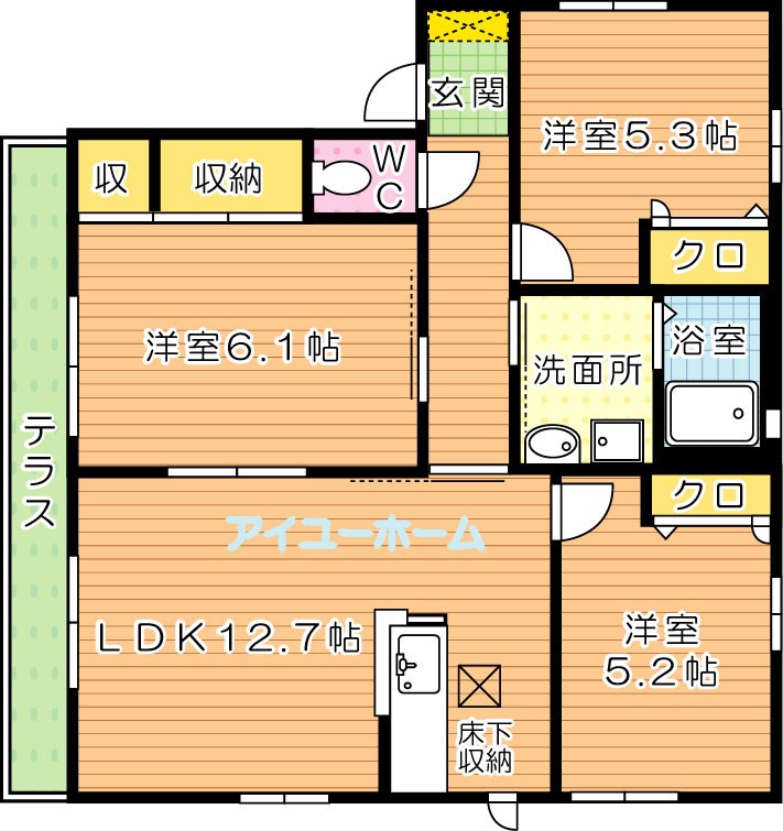 シャルマン咲くら坂　B棟 間取り図