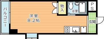 クロスロード清水 601号室 間取り
