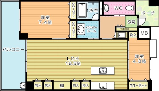 アクアサージュ大手町 1002号室 間取り