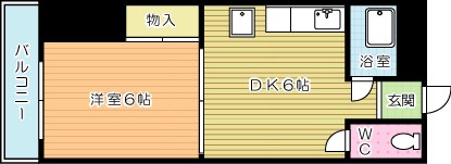 ハイツ下到津 間取り図