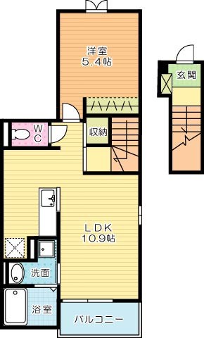 グランジュテ 201号室 間取り