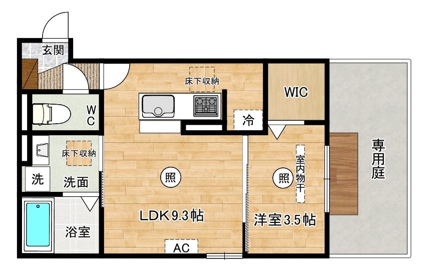 D-ROOM下富野 102号室 間取り
