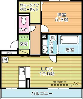 エスポワール祇園Ｂ 303号室 間取り