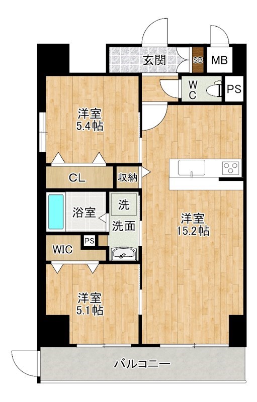 グランシャルール京町 201号室 間取り