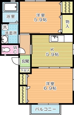 アヴニール緑ヶ丘 102号室 間取り