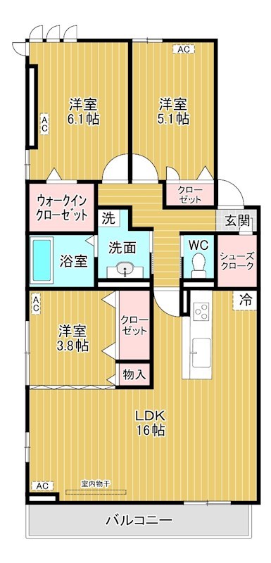 paradiso（パラディーソ） 202号室 間取り