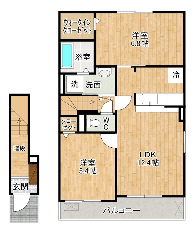 ミモザ 205号室 間取り