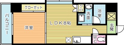 ＷＥＳＴＳＩＤＥ（ウエストサイド） 204号室 間取り