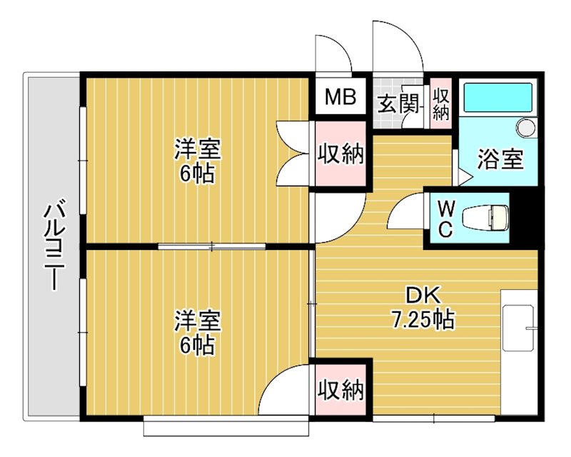 シャトレ金鶏Ⅱ 205号室 間取り