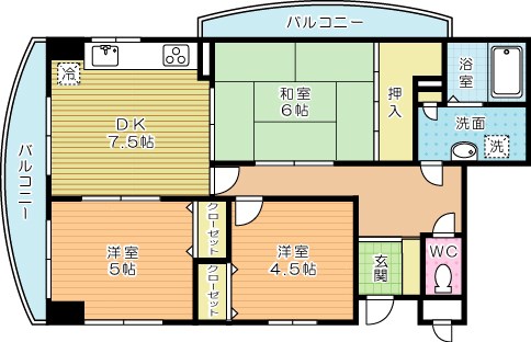 エクレール清水 1006号室 間取り