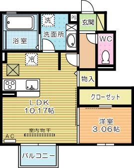 D-room片野新町 103号室 間取り