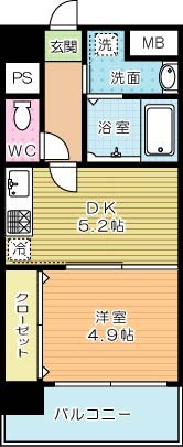 Ｖｏｌｕｍｅ５（ボリュームファイブ)  602号室 間取り