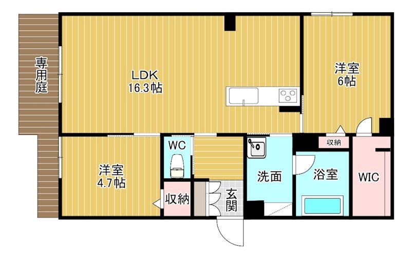 シャーメゾン城野駅前 102号室 間取り