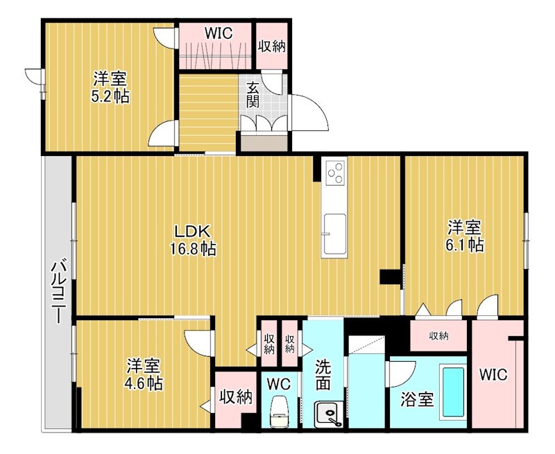 シャーメゾン城野駅前  201号室 間取り