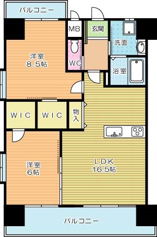 アクシオ北九州 1404号室 間取り