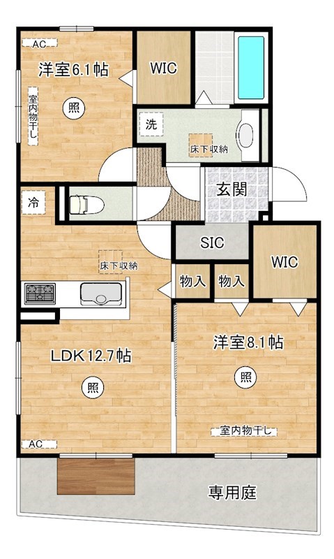 Ｄ－ＲＯＯＭ中井 102号室 間取り