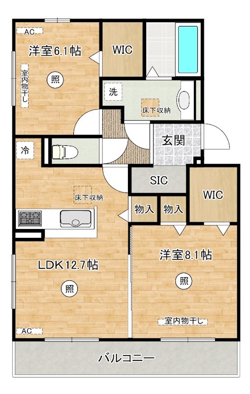 Ｄ－ＲＯＯＭ中井 202号室 間取り