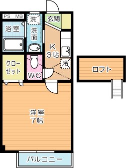 レグルスＮａｎａ 205号室 間取り