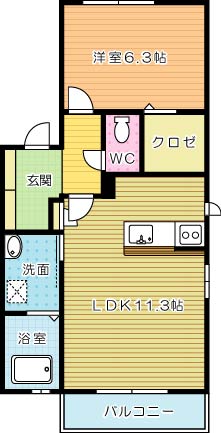 ＭＡＳＴ緑ヶ丘　Ｆ棟 101号室 間取り