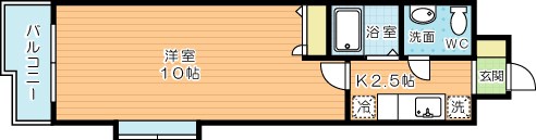 アヴィニール竪町  807号室 間取り