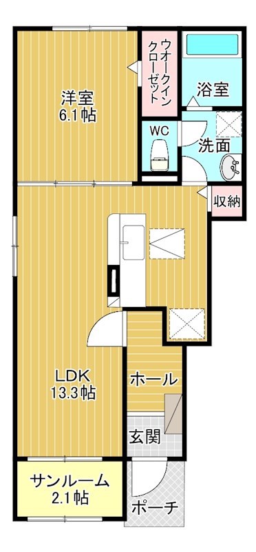 カーサ　セレノ 101号室 間取り