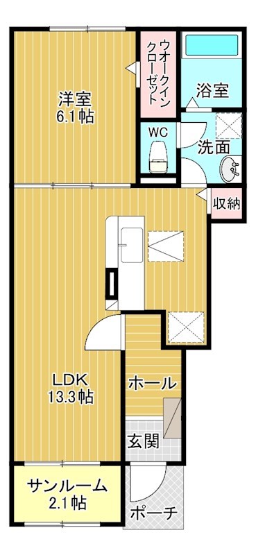 カーサ　セレノ 102号室 間取り