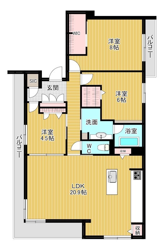 シャーメゾン西小倉駅前 401号室 間取り