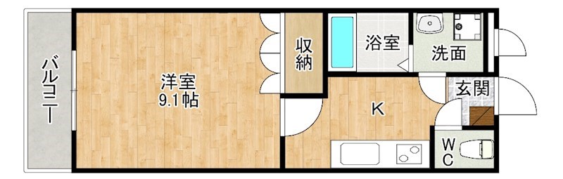 アルバトロス 202号室 間取り