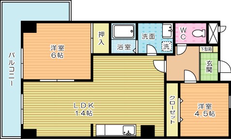 シェーネルボーネン 102号室 間取り