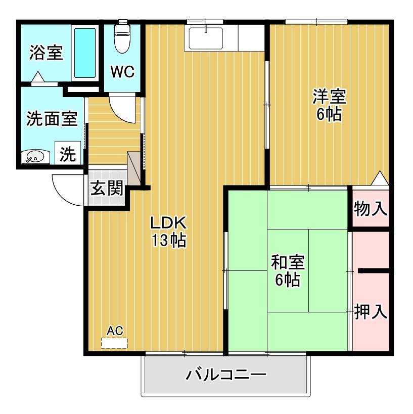 リバーパークⅠ  202号室 間取り