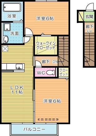 ヴァレーレ若園 202号室 間取り