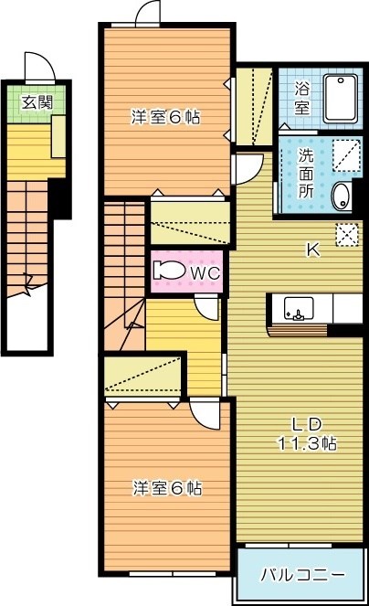 サンリットヒル赤坂Ｂ 間取り図