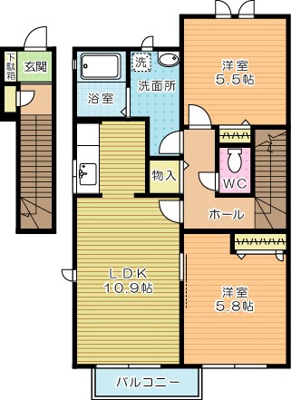 シャーメゾン朽網Ｄ棟 間取り図