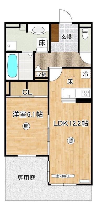 リシェス祇園 105号室 間取り