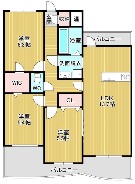 ルート本城学研台 間取り