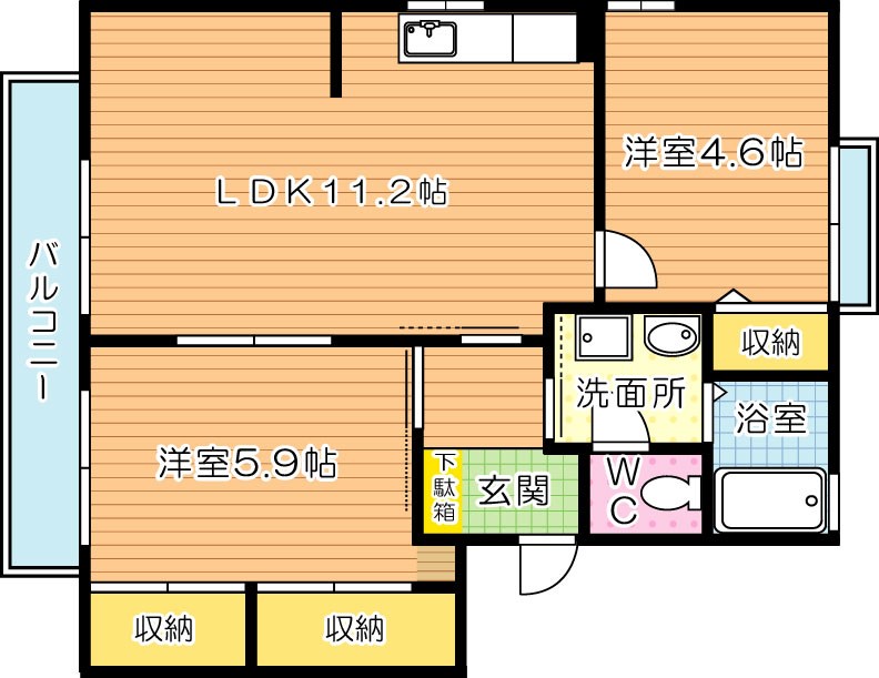 セゾン則松Ⅱ　B棟 間取り図